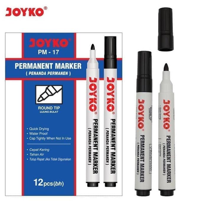 

Open DS] Joyko Permanent Marker Spidol Permanen PM-17 18 19 Round Tip Satuan