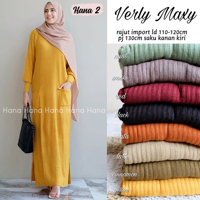 VERLY MAXY/ DRESS IMPORT/ GAMIS RAJUT/ ADA SAKU KANAN KIRI/ DAILY DRESS