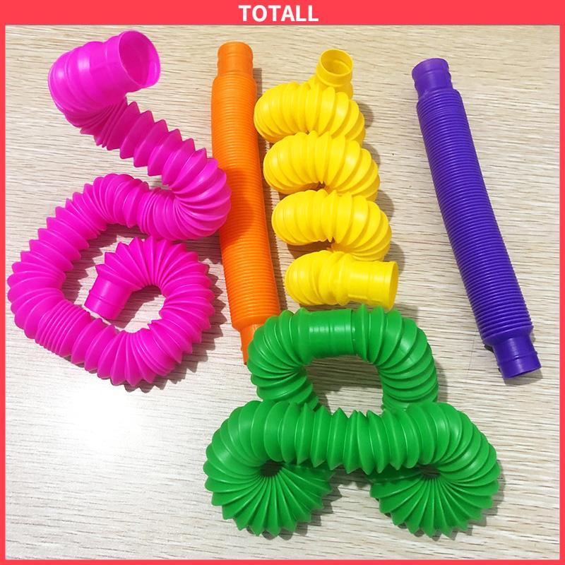 COD Mainan Fidget Tabung Pop it Teleskopik Bahan Plastik Corrugated Warna-Warni Untuk Anak Tabung Mainan Pendidikan-Totall