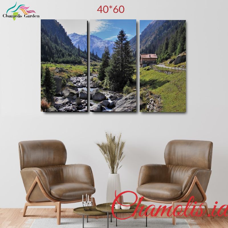 Hiasan dinding Sambung Besar poster kayu alam pemandangan APL2111