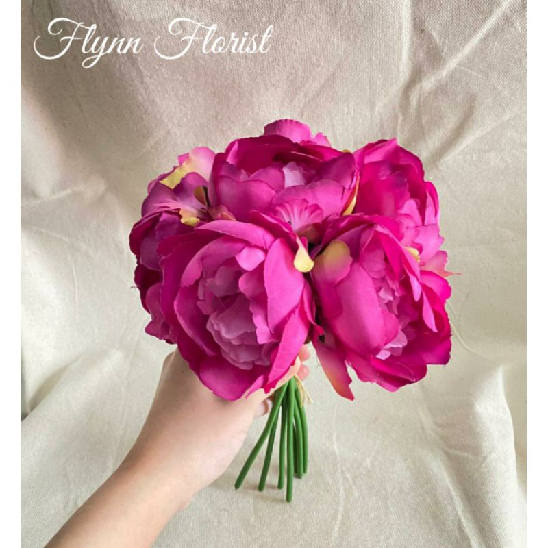 Bunga Peony Paris (per ikat) Bunga Artificial / Bunga Plastik / Bunga Dekorasi / Pernikahan-Ungu