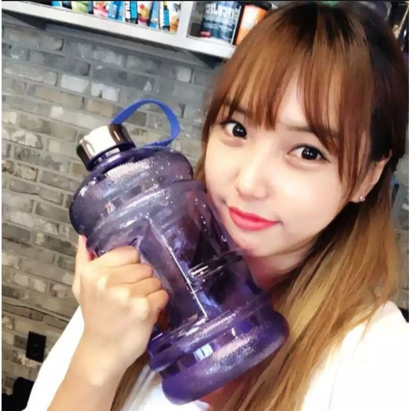 botol air minum galon gym serbaguna 2.2liter unik botol gym fitness olahraga tutup botol stainless