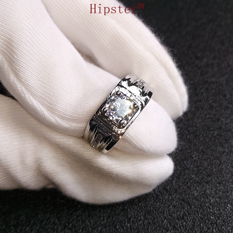 European and American Fashion Exaggerated Domineering Inlaid Square Diamond Ring