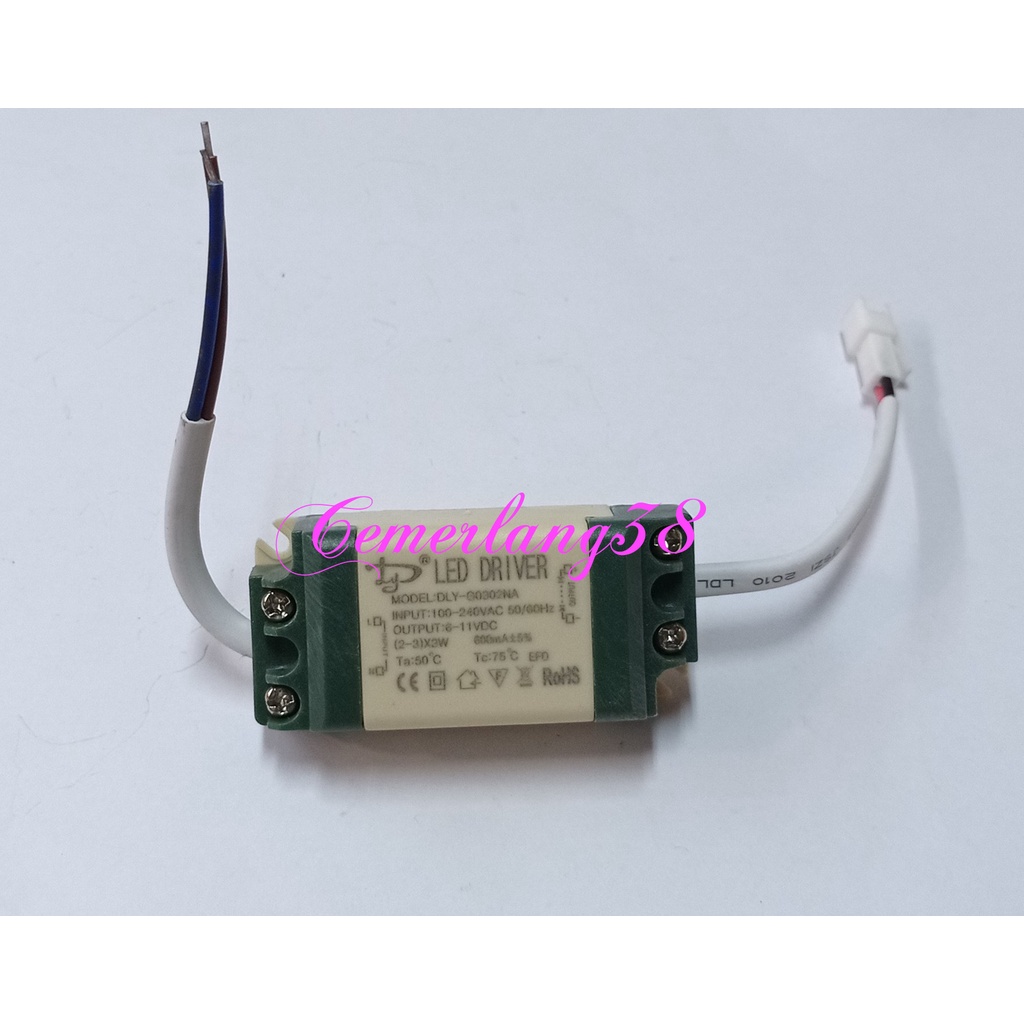 LED Driver 2-3x3 Watt 600 mA Casing Plastik