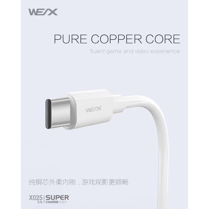 Kabel Data WEX X025 Super Fast Charging 5A - Type C USB Pasarbb