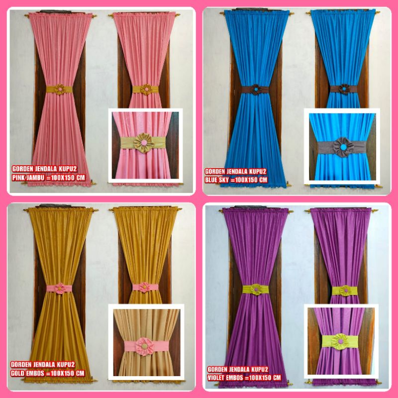 ✅✅ Gorden Jendela Kupu2 Minimalis Ikat Motif Embos Polos Murah Terbaru COD TERLARIS