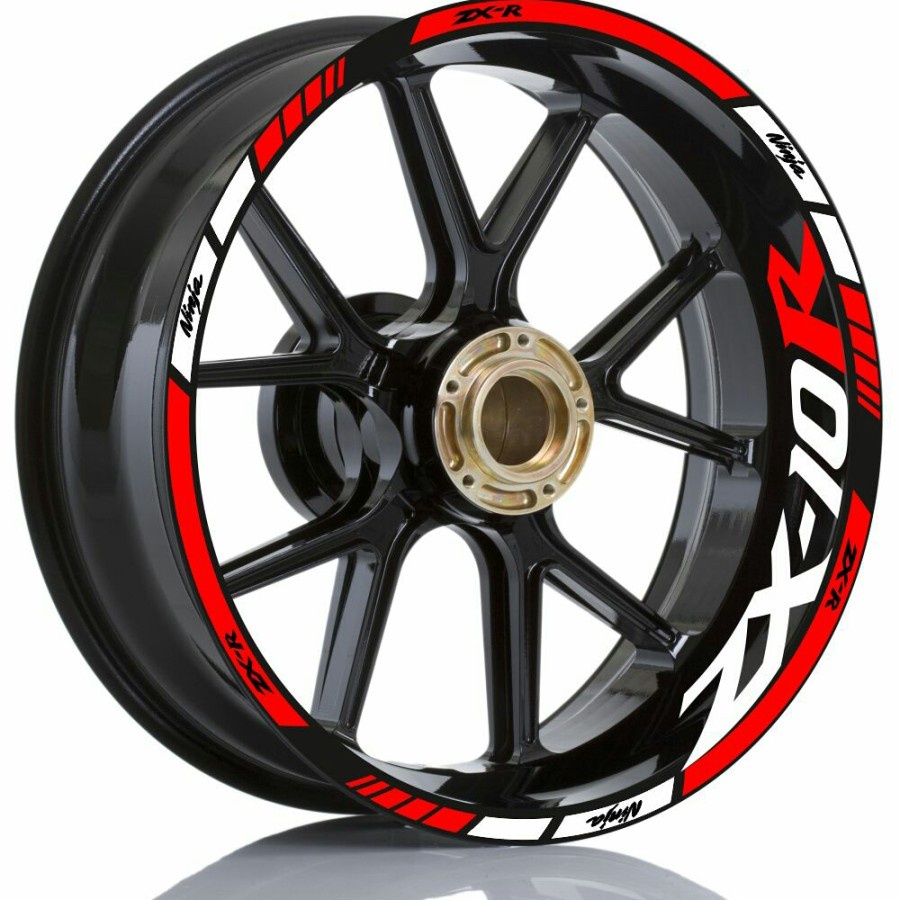 Stiker list velg motor wheels sticker Kawasaki Ninja ZX10R  merah putih ring 17