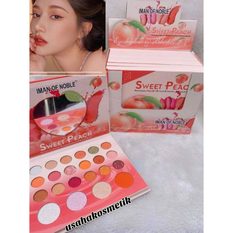 PROMO !!! EYESHADOW + BLUSH ON + HIGHLIGHTER IMAN OF NOBLE  SUPER BIG PEACH /UNICORN