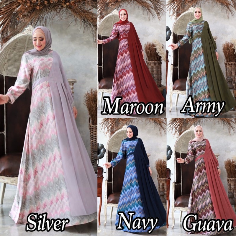 SALE QUINSHA 1 DAN 2 ORI GLZ GLAMZ Gamis Maxi Dress Wanita Cantik