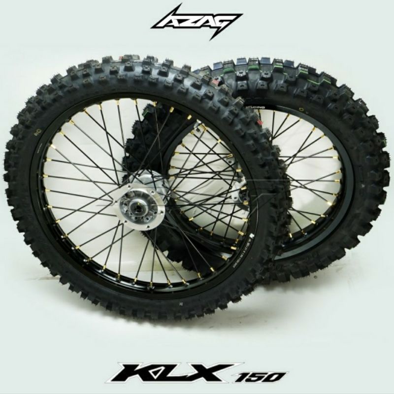 BAN SET KLX DTRACKER 150 16/19 VELG TK RACING 16 19 BAN DUNLOP TROMOL ORIGINAL