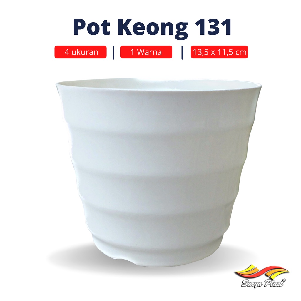 Surya Plast Pot Keong 131 | Pot Bunga Motif Tawon Madu 131 Putih | 2 Pcs