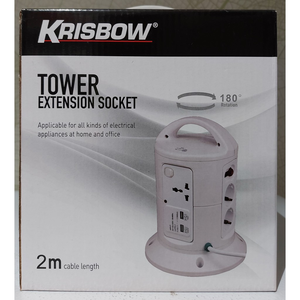 STOP KONTAK TOWER 4 ARAH / COLOKAN LISTRIK 2 USB /  EXTENTION SOCKET TOWER