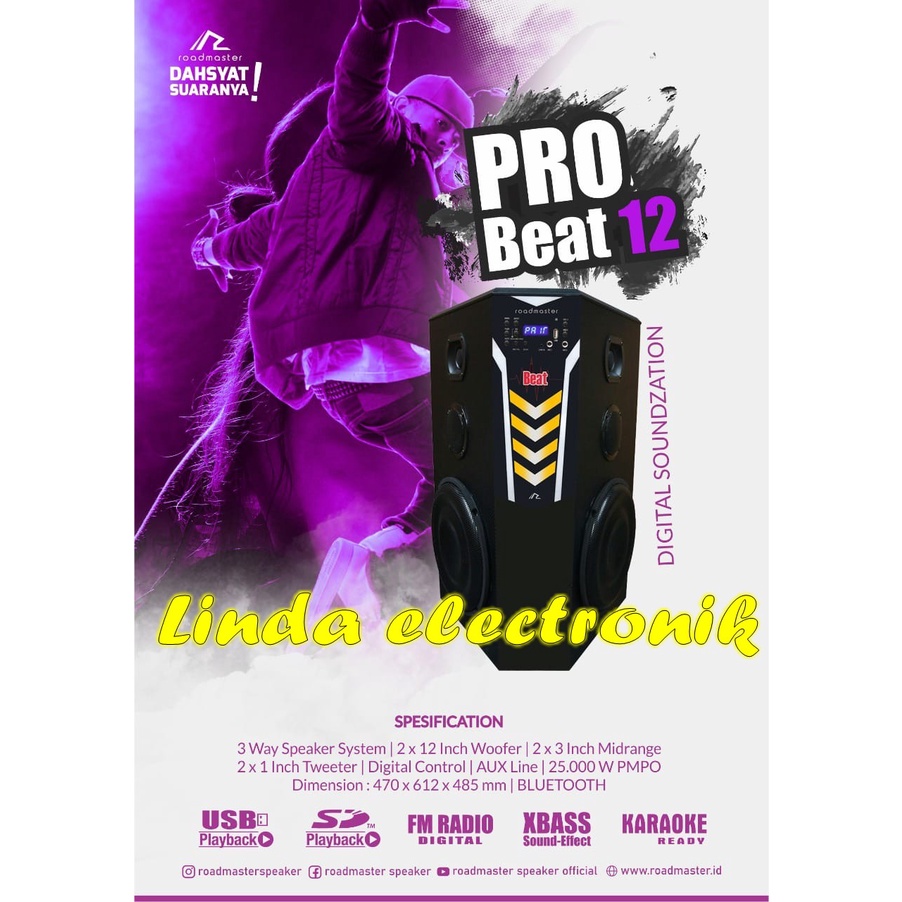 speaker aktif portable roadmaster pro beat 12 12 inch original