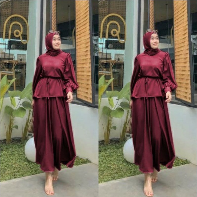 setelan lebaran trand modern terbaru 2022 gadis remaja celana kulot wanita kekinian murah terjamin e