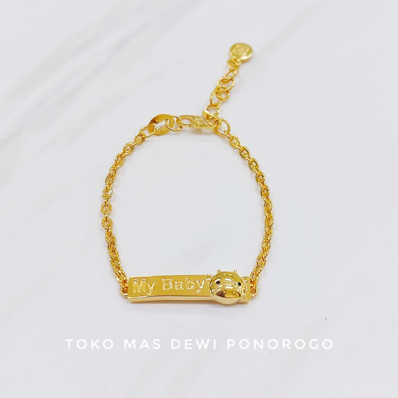GELANG EMAS VENSI PLAT BABY & ANAK, Emas Asli kadar 8k / 375%