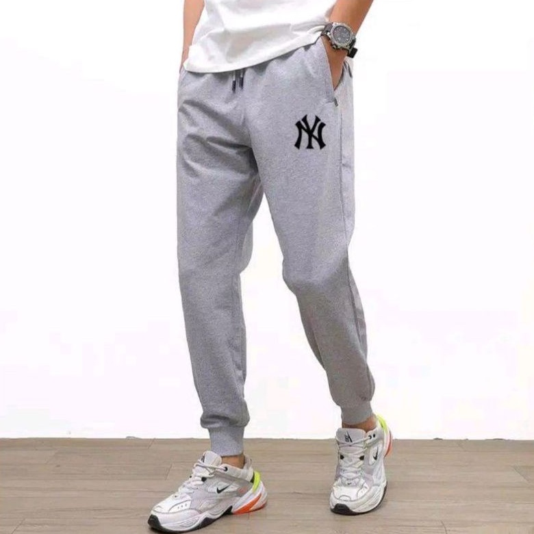 THEHIKAM Official - Celana Jogger Pria Wanita Sweat Pant Polos Motif NEWYORK CIASS Trening Trining