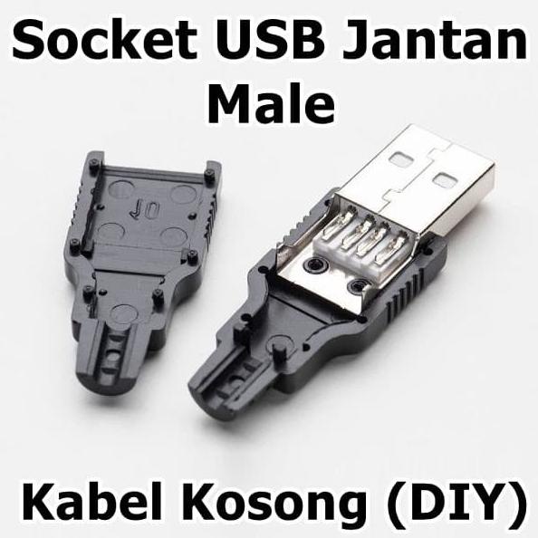 ASLI Soket USB kosong tipe jantan USB socket connector male plug