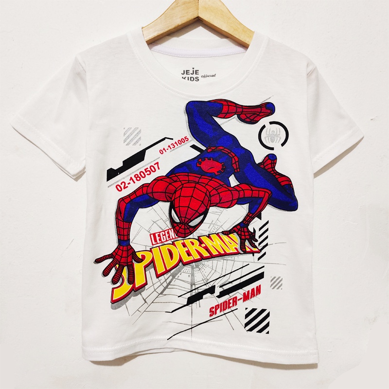 BAJU KAOS ANAK SUPERHERO SPIDEY PUTIH