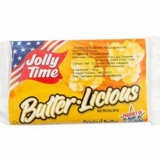 

jagung pop corn jolly time sweet salty butter licious 100