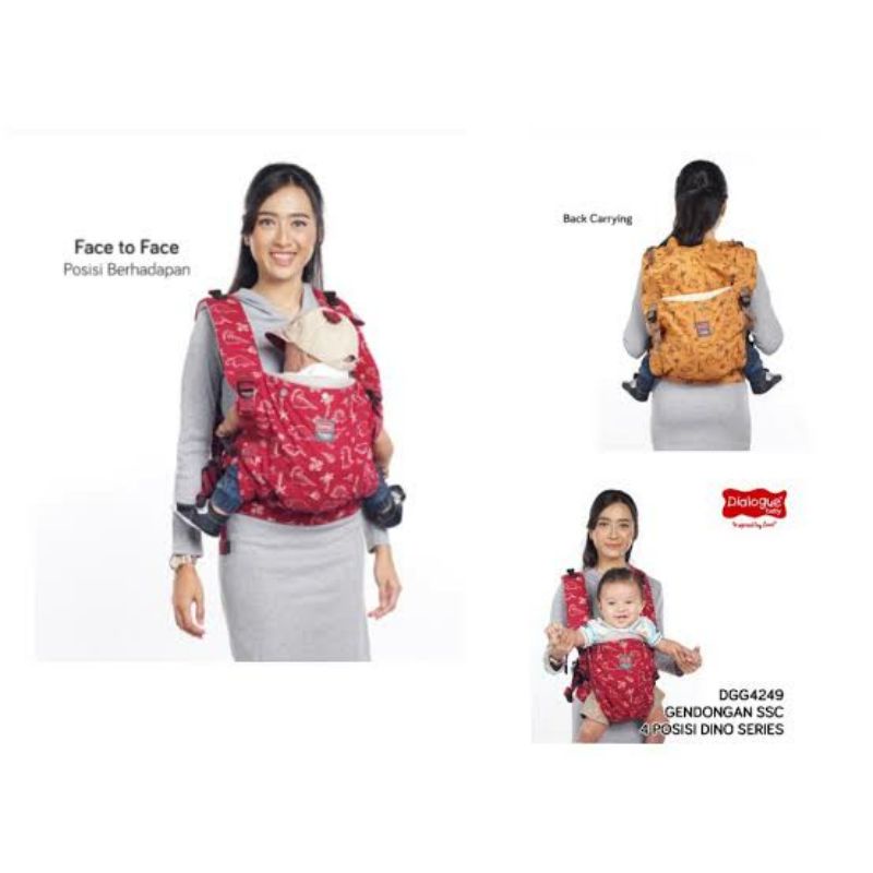 Lxi DGG 4249 GENDONGAN DIALOGUE BABY MODEL HIPSEAT 4 POSISI SERI DINO