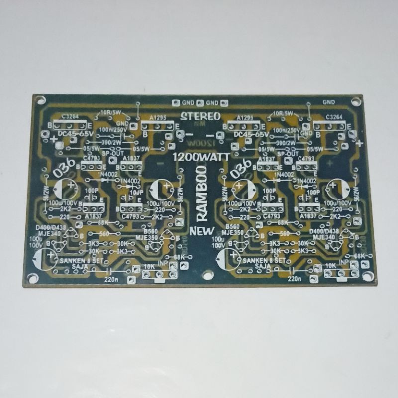 PCB Power Amplifier 2 Tingkat Stereo1200W Ramboo Type 036
