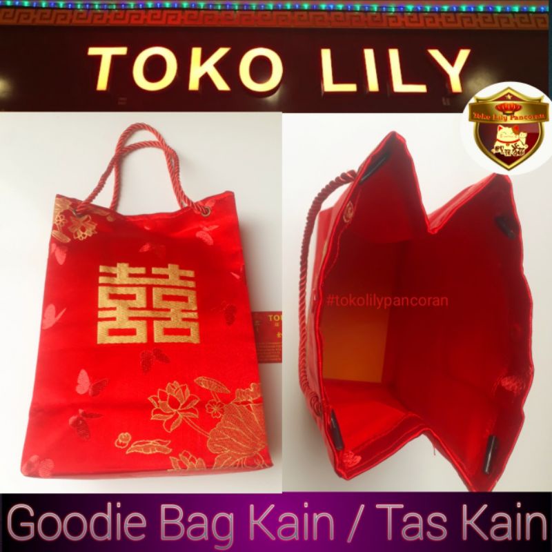 Goodie Bag Satin Shuang Xi Sangjit Sanjit Lamaran Wedding Pernikahan