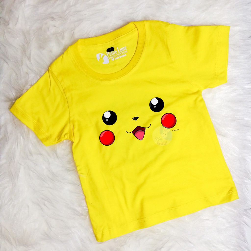 [MMW] BISA INSTANT COD KAOS ANAK PIKACHU FACE Sablon Distro TK SD SMP Rok Perempuan Laki Ransel Bagu