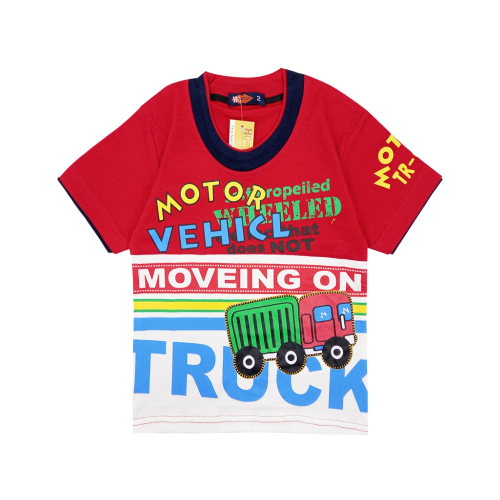 Wakakids Baju Anak Laki Laki Usia 1 - 4 Tahun Setelan Ce;ana Jeans Motif Truck Horton 2127-4