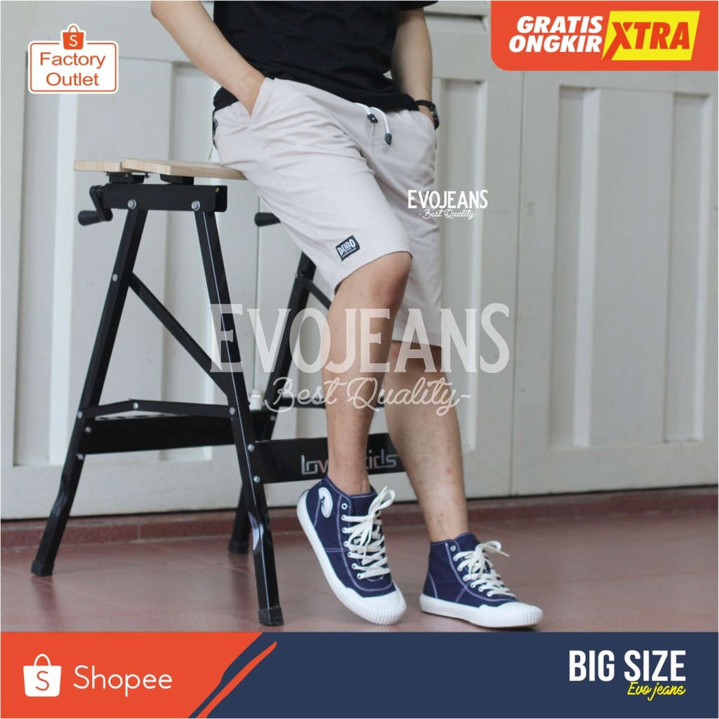 CELANA JUMBO CHINO PANTS PENDEK PINGGANG KARET BIG SIZE / EVO JEANS ORIGINAL PRODUK