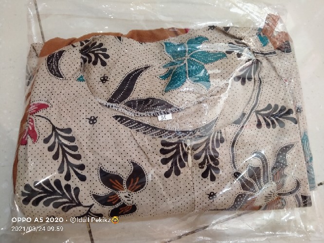 Tey-17 Batik Wanita Asj Sa Hrb026 Kenongo Kemeja Tosca Pendek