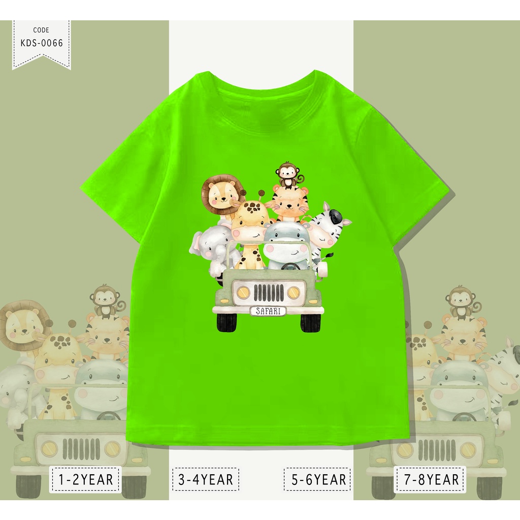 KAOS ANAK-ANAK / T-SHIRT KIDS UNISEX / SAFARI / BISA CUSTOM TEE / REAL PICTURE