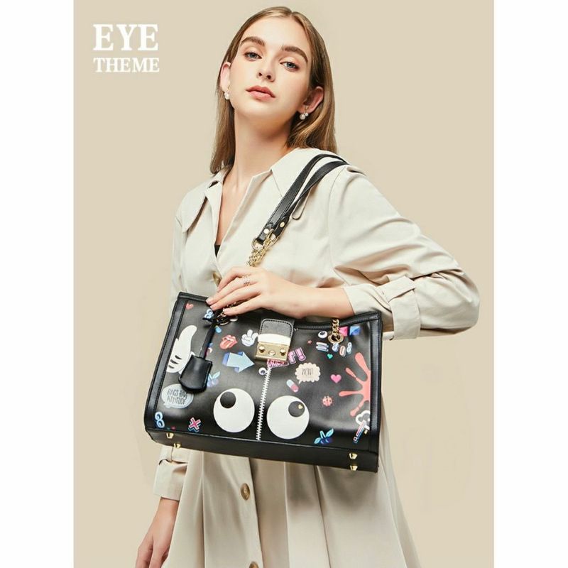 HUER Vanchy Eye Theme Printed Shoulder Bag