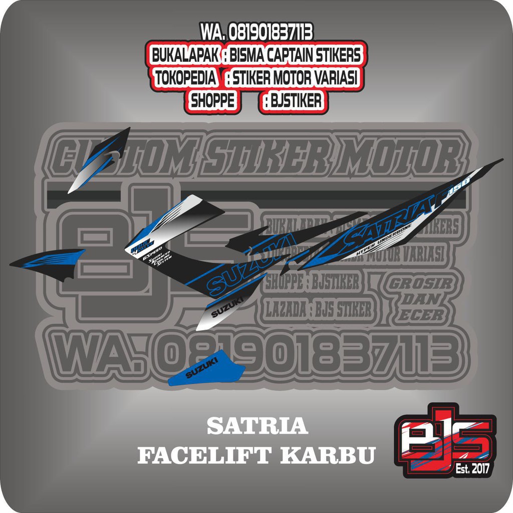 Stiker Striping List Motor Satria Fu Facelift Karbu Suzuki Versi 2