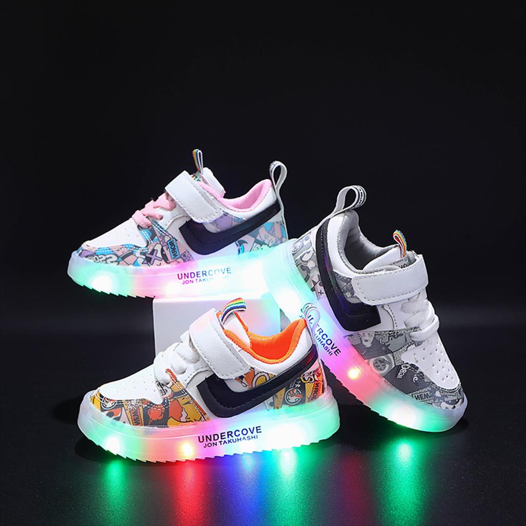 Juragan Junior [COD] Sepatu TAKUHA Lampu LED Anak Laki-Laki Dan Perempuan Import Size 21-30