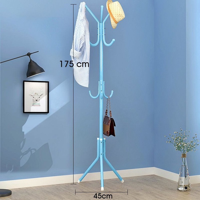 Stand Hanger Gantungan Baju Uk 175cm x 40cm Gantungan Tas dan Topi Coat Rack Bahan Pipa Baja Kuat &amp; Praktis