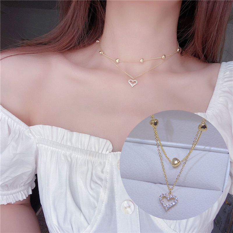 Kalung Multilayer Lapis Emas 14K Gaya Korea Untuk Wanita