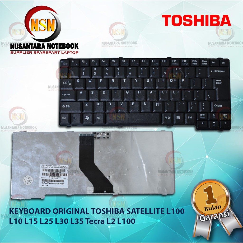 Keyboard Original Toshiba Satellite L100 L10 L15 L25 L30 L35 Tecra L2