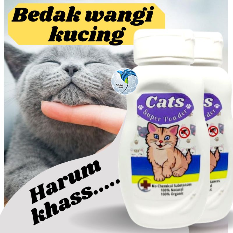 Bedak Wangi Anti Jamur Bau Kucing Cats Super Powder Wangi Harum Khas tahan lama