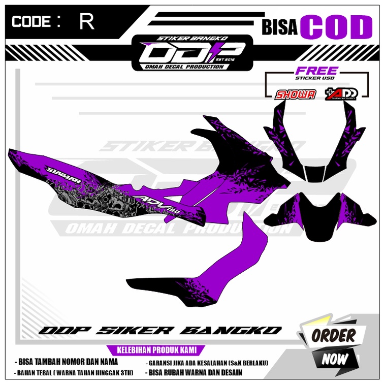 VARIASI aksesoris decal HONDA ADV full body dekal stiker striping honda ADV stiker motor bahan premi