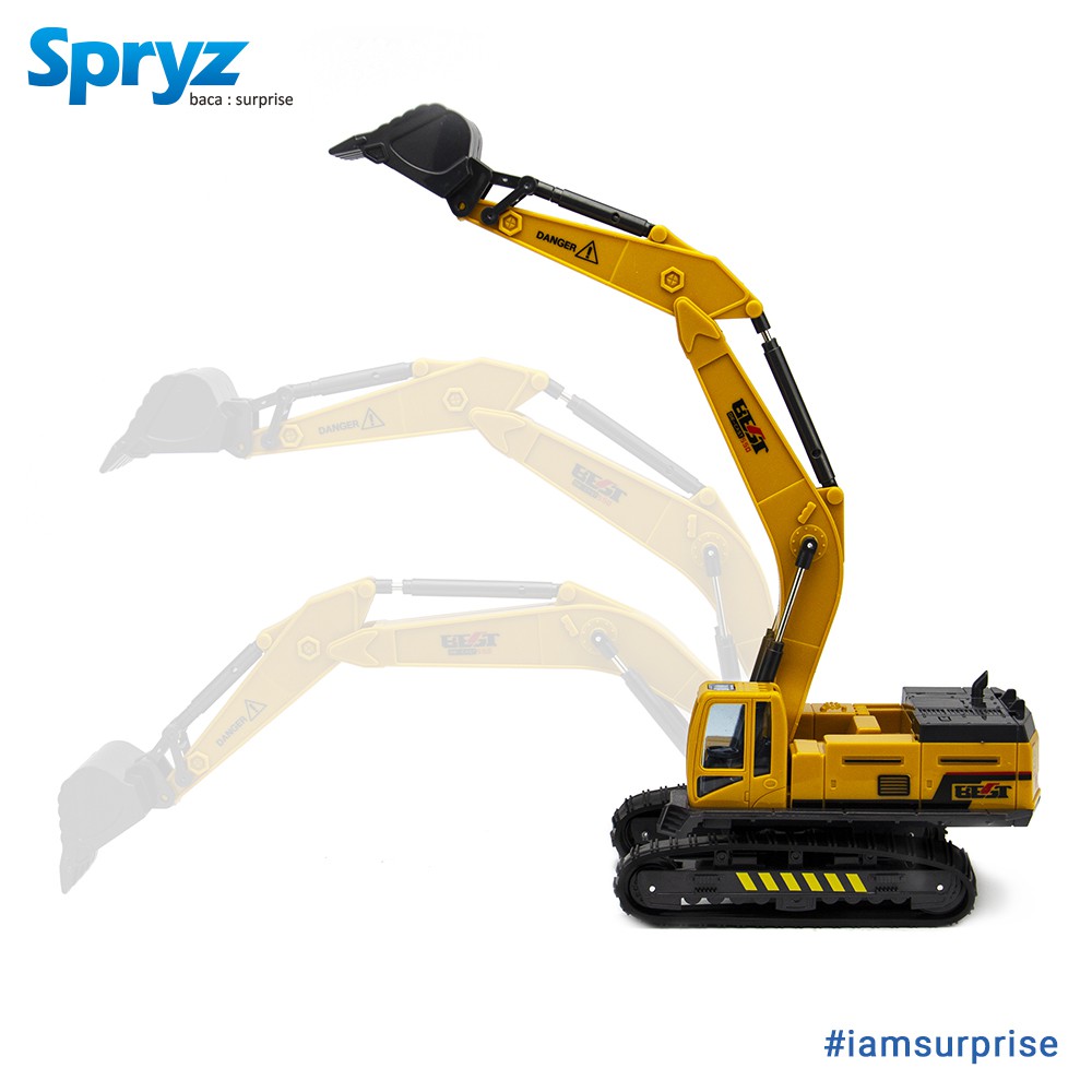 Spryz Construx 1:55 Excavator Mainan Miniatur