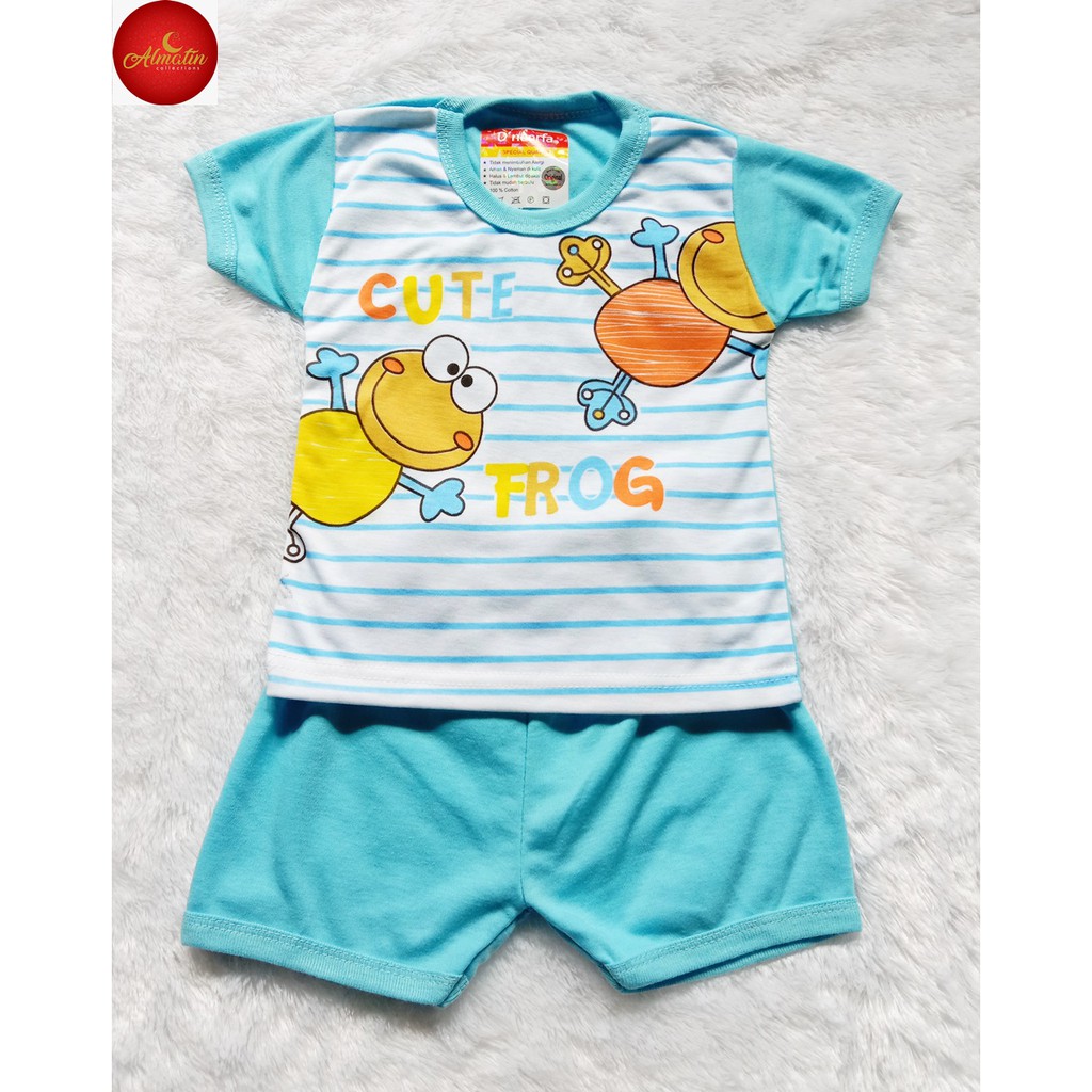 3 Set Setelan Baju Bayi 0-12 Bulan, Kaos Anak Lengan Pendek Motif Lucu Keren Murah Berkualitas