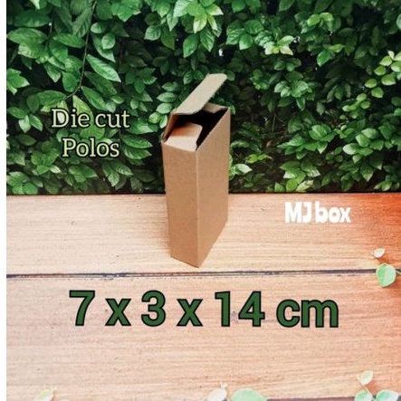 

kardus karton uk, 7x3x14 cm.. box currageted die cut, untuk packing botol dll