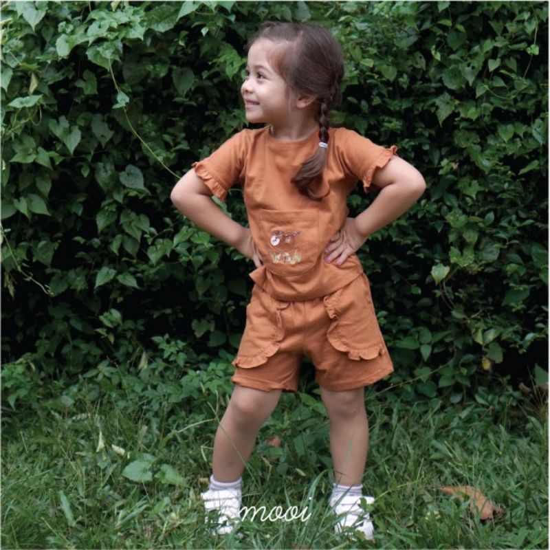 Mooi EMMA SET / Setelan Baju Anak Perempuan Baju Ruffle Celana 1-5y