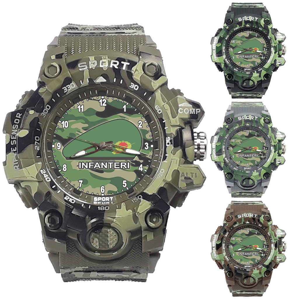 (ISTIMEWA BOSSQU) JAM TANGAN INFANTERI TNI-AD -  STRAP ARMY - WATER RESIST