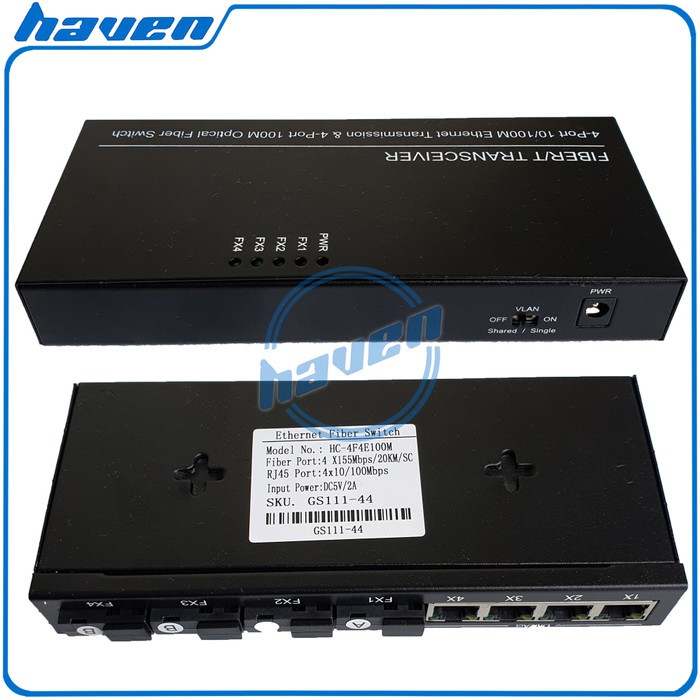 Media Converter 4 Port FO 4 Port LAN Switch Fiber Optic Konverter Fiber Optik 4 FO 4 LAN