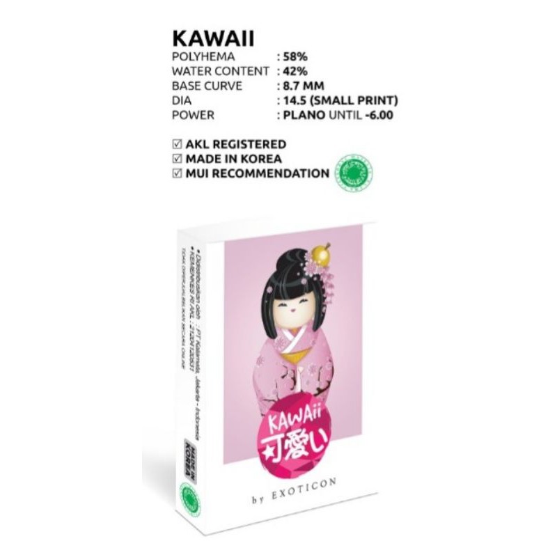 Soflens KAWAII by x2 exoticon / Softlens X2 Kawaii Made in Korea NORMAL/MINES