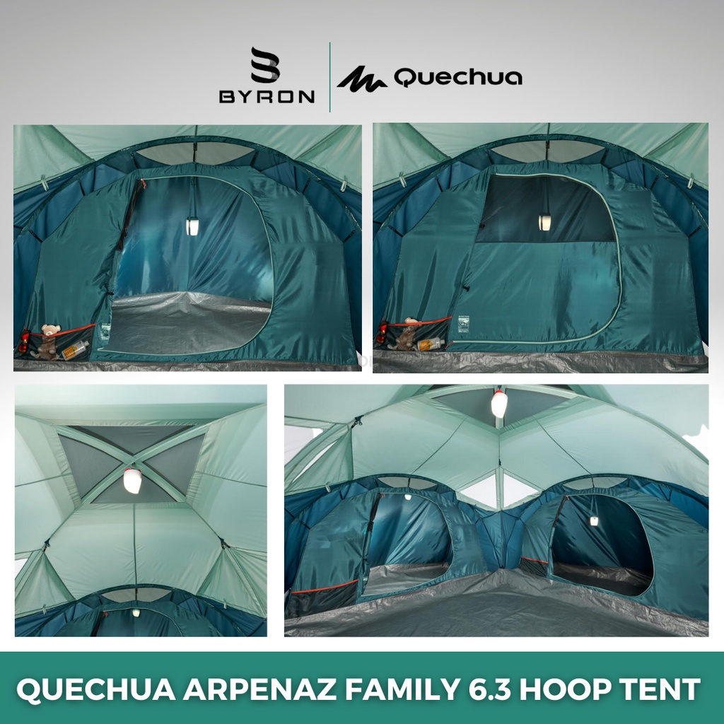 QUECHUA Arpenaz Family 6.3 Tenda 3 Kamar Untuk 6-10 Orang