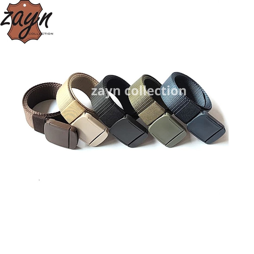 Gesper katun Kanvas Import Buckle Stainless Nylon Tebal Tactical Murah