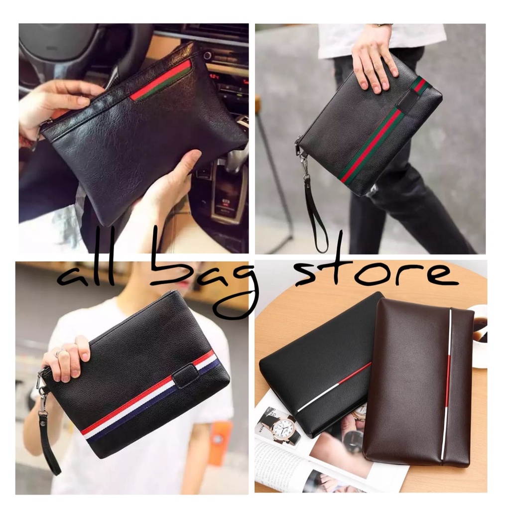 Dompet Pria Bisnis Merek Mewah Tas Clutch Pria Kulit  Dompet Saku Koin Dompet Panjang AMplop Kasual Tas Berguna Untuk IPAD