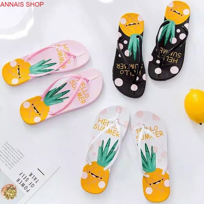 SANDAL SPON NANAS /SANDAL WANITA /SANDAL SANTAI/SANDAL KARAKTER NANAS/SANDAL/